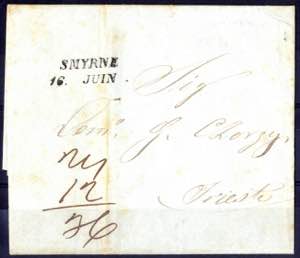 1848, desinfizierter Portobrief vom ... 