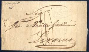 1838, Brief von Odessa am 26.2. nach Livorno ... 