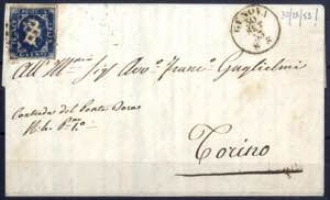 1853, lettera da Genova il 30.9 per Torino ... 