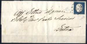 1855, lettera da Novara il 8.4 per Intra ... 
