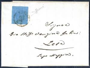 1854, lettera da Torino il 26.2 per Lesa ... 