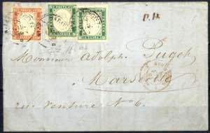 1856, lettera da Nizza il 18.6 per Marsiglia ... 