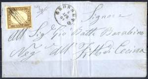 1861, lettera da Grosseto (muto a 4 sbarre ... 