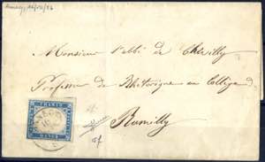 1856, lettera da Annecy il 16.7 per Rumilly ... 
