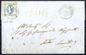 1863, ultimo mese d´uso, lettera da ... 