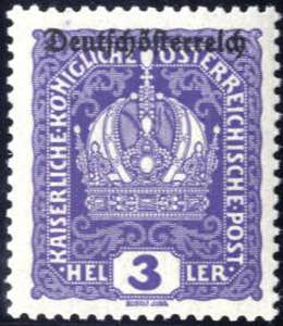 1919, 3 Heller Freimarke Kaiserkrone mit ... 