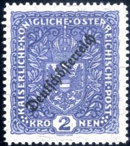 1919, 2 Kronen Freimarke in Wappenzeichnung ... 