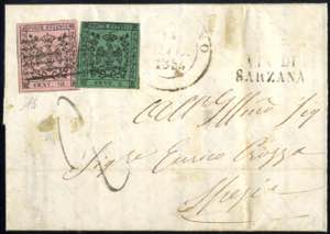 1853-56, lotto composto di cinque lettere, ... 