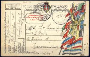 1919, cartolina militare da Tepeleni (Punti ... 