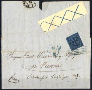 1852, lettera affrancata con 40 cent. e ... 