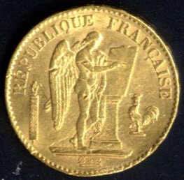 1877, 20 Francs Stehender Engel, Münze mit ... 