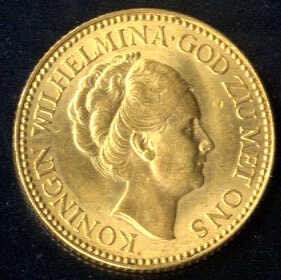 1923, 10 Gulden Königin Wilhelmina, Gold ... 