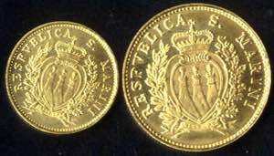 1975, 1 und 2 Scudi, Gold Feingewicht 2,75 + ... 
