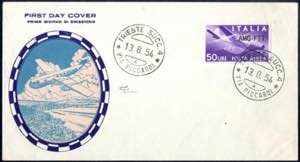1954, 50 L. violetto di posta aerea con ... 