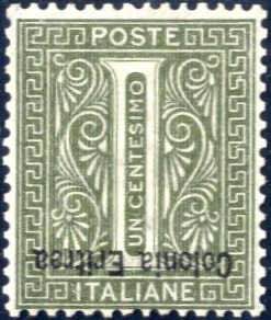 1893, 1 cent. verde oliva, tiratura di ... 