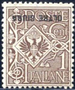 1925, Floreale 1 c. bruno con soprastampa ... 