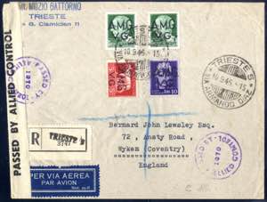 1946, raccomandata di posta aerea del ... 