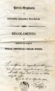 1842, 36-seitiges Post-Regulativ der ... 