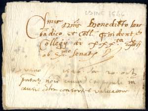 1546, lettera del 16. ottobre 1546 da Udine ... 