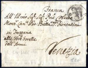 1784, lettera franca del 2.6.1784 da ... 