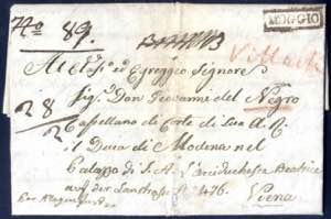 1838, lettera raccomandata del 3.9.1838 da ... 