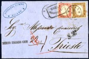 1863, lettera del 20.10.1863 da Milano a ... 