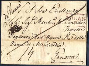 1795, Brief aus Wien vom 12.1.75 nach Genua, ... 
