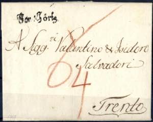 Görz 1787, Brief vom 17.8. nach Trient mit ... 