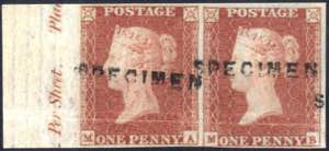 1841, One Penny, red-brown, overprinted ... 