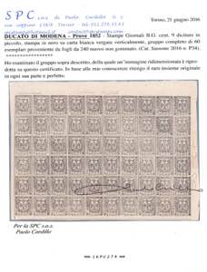 1852, Prova, Stampe Giornali B.G. ... 
