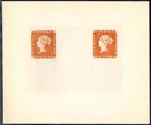 1847, Post Office, Neudruck 1 + 2 p in ... 