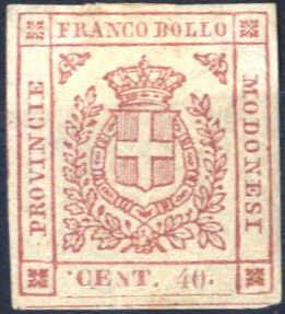 1852, Governo Provvisorio, 40 c. rosa ... 