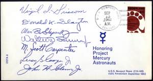 1962, Brief vom Honoring Projekt Mercury ... 