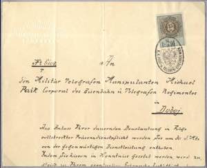 1893, Mitteilung des k.u.k. Militär Post ... 