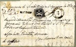 1859, rekommandierter Ex Uffizio Brief vom ... 