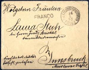 1895, Briefumschlag der Militärpost mit ... 