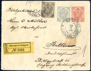 1906, Rekommandierter Briefumschlag mit ... 