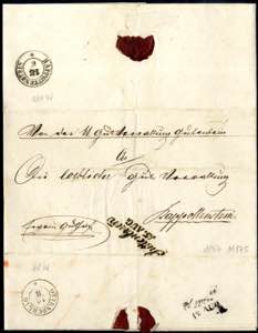 Gutenstein 1854, Brief aus Gutenstein vom ... 