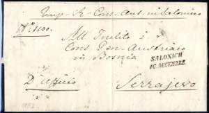 1852, Brief von Salonich 16. Decembre nach ... 