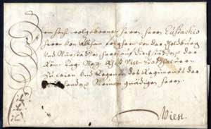 1642, Brief von Schloss Kirchstetten ... 
