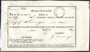 1856, Retour-Recepisse von Mistelbach am ... 