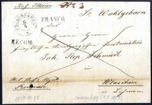 Seissenberg 1850, eingeschriebenr Brief ... 