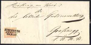 1857, Brief von Kirchberg am Walde (Müller ... 
