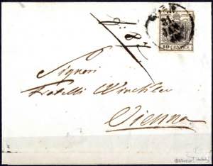 1853, Brief aus Padua vom 27.1. nach Wien ... 