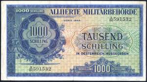 1944, Österreich, 1000 Schilling der ... 