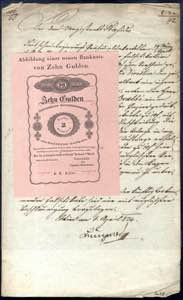 1834, 10 Gulden von 1825, amtlich ... 