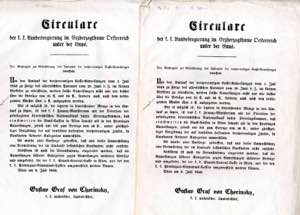 1849, Niederösterreich, zwei Zirkulare vom ... 