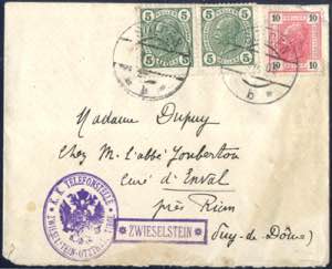 1906, Kaiserkopf ohne Lackstreifen, Brief ... 