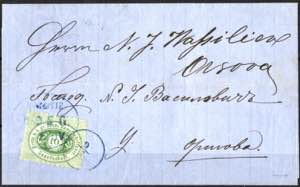 1869, Brief vom 28.5.1869 von Sistov nach ... 