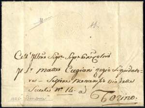 1825, Cavallino, da 50 c. a secco su ... 